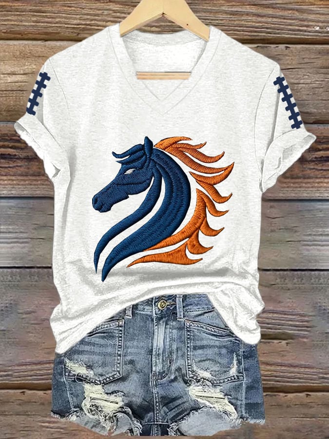 Women's rugby print T-shirt