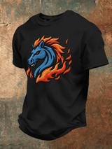 Men's Printed Casual Waffle-Knit Fabric T-Shirt