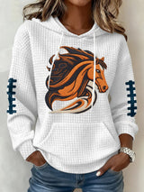 Women's Football Print Hoodie Sweatshirt