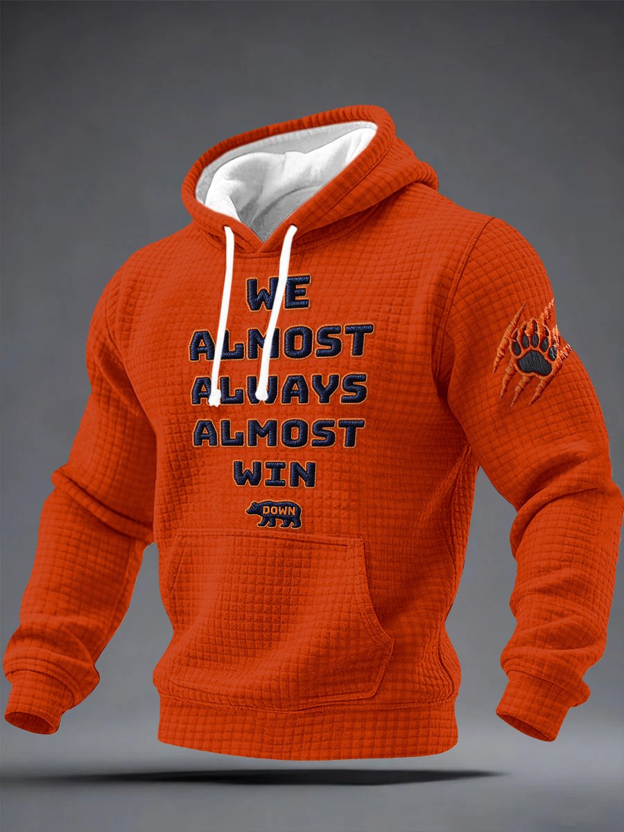 Men's Retro We Almost Always Almost Win Print Hoodie