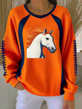 Women's Football Print Casual Sweatshirt