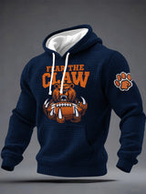 Men's Retro Fear The Claw Print Hoodie