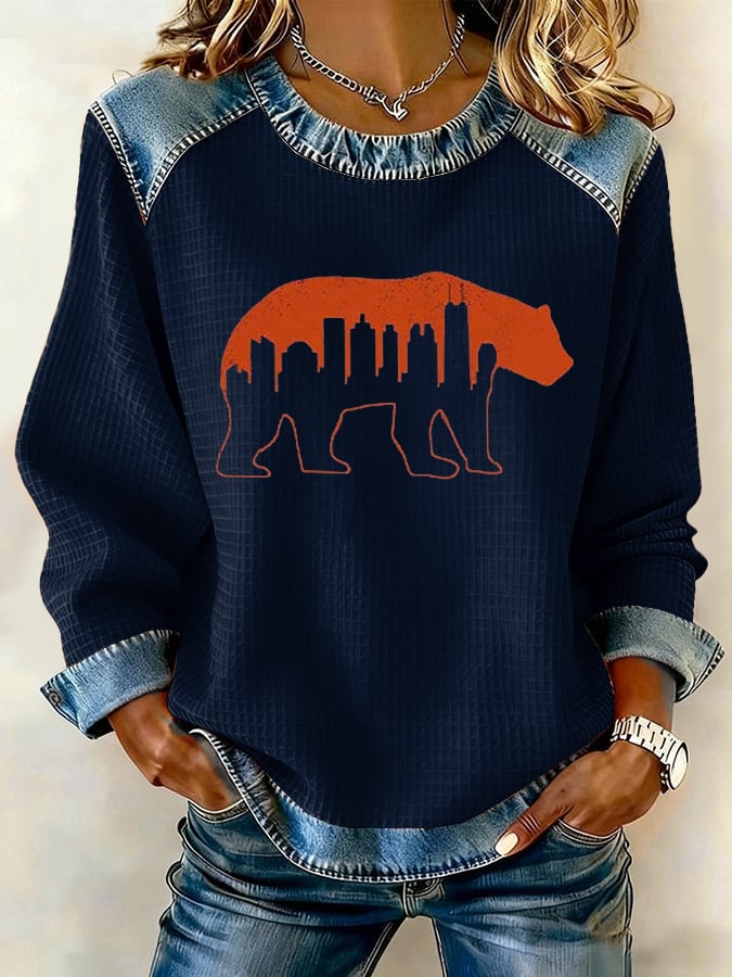Retro Chicago Print Sweatshirt