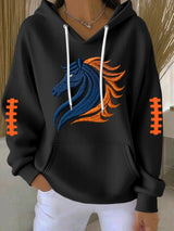 Women's Football Print Casual Hoodie