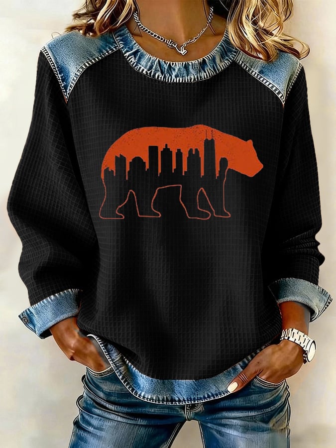 Retro Chicago Print Sweatshirt