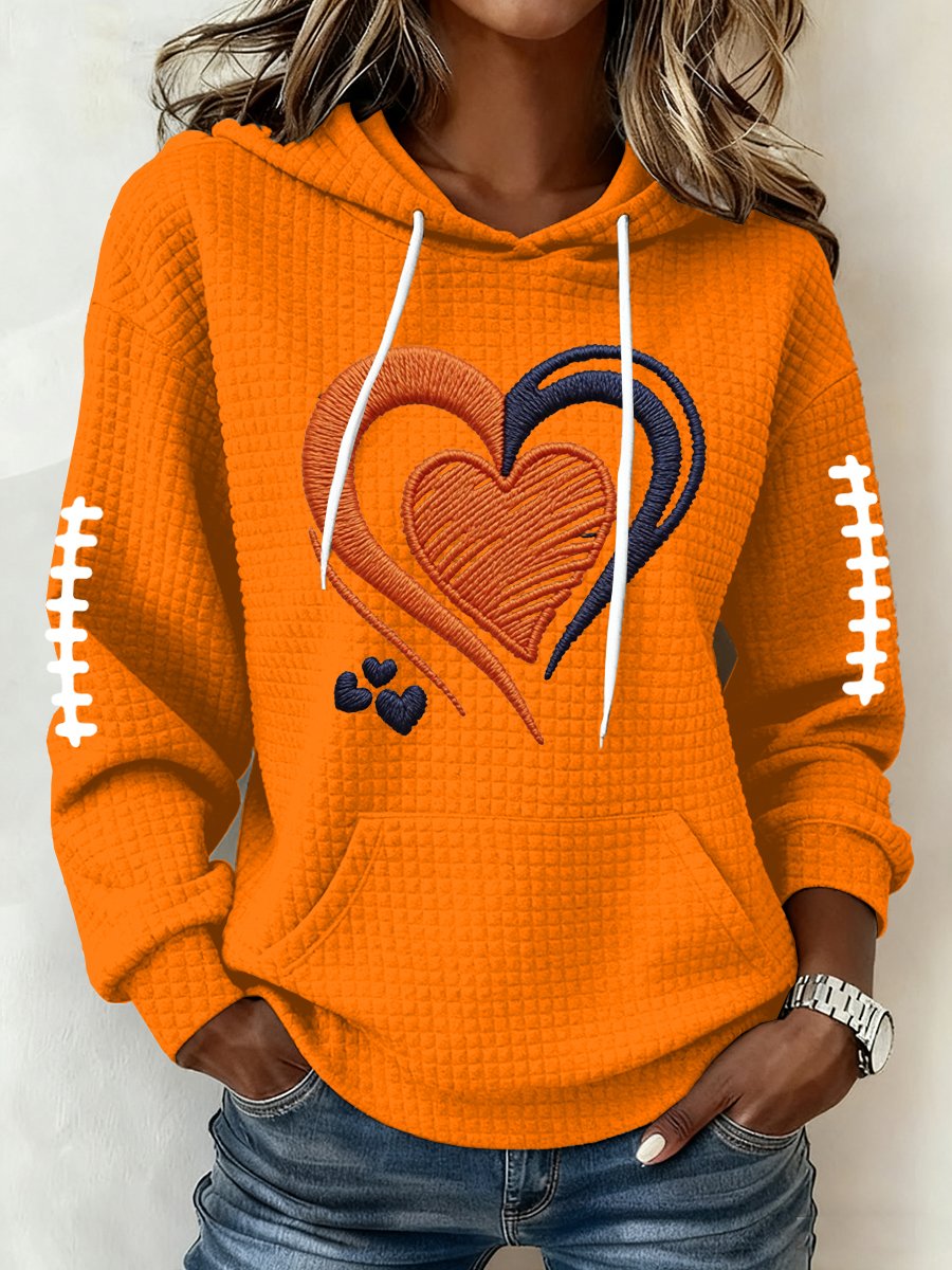 Women's Football Print Hoodie Sweatshirt