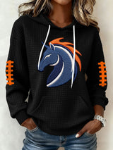 Women's Football Print Hoodie Sweatshirt