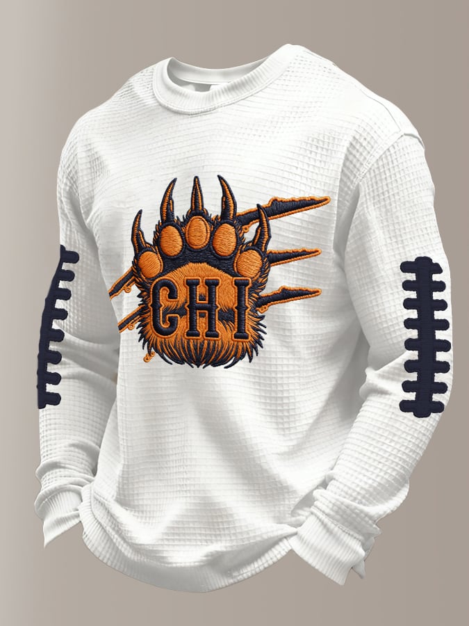 Men's Football Printed Casual Long-Sleeved Top