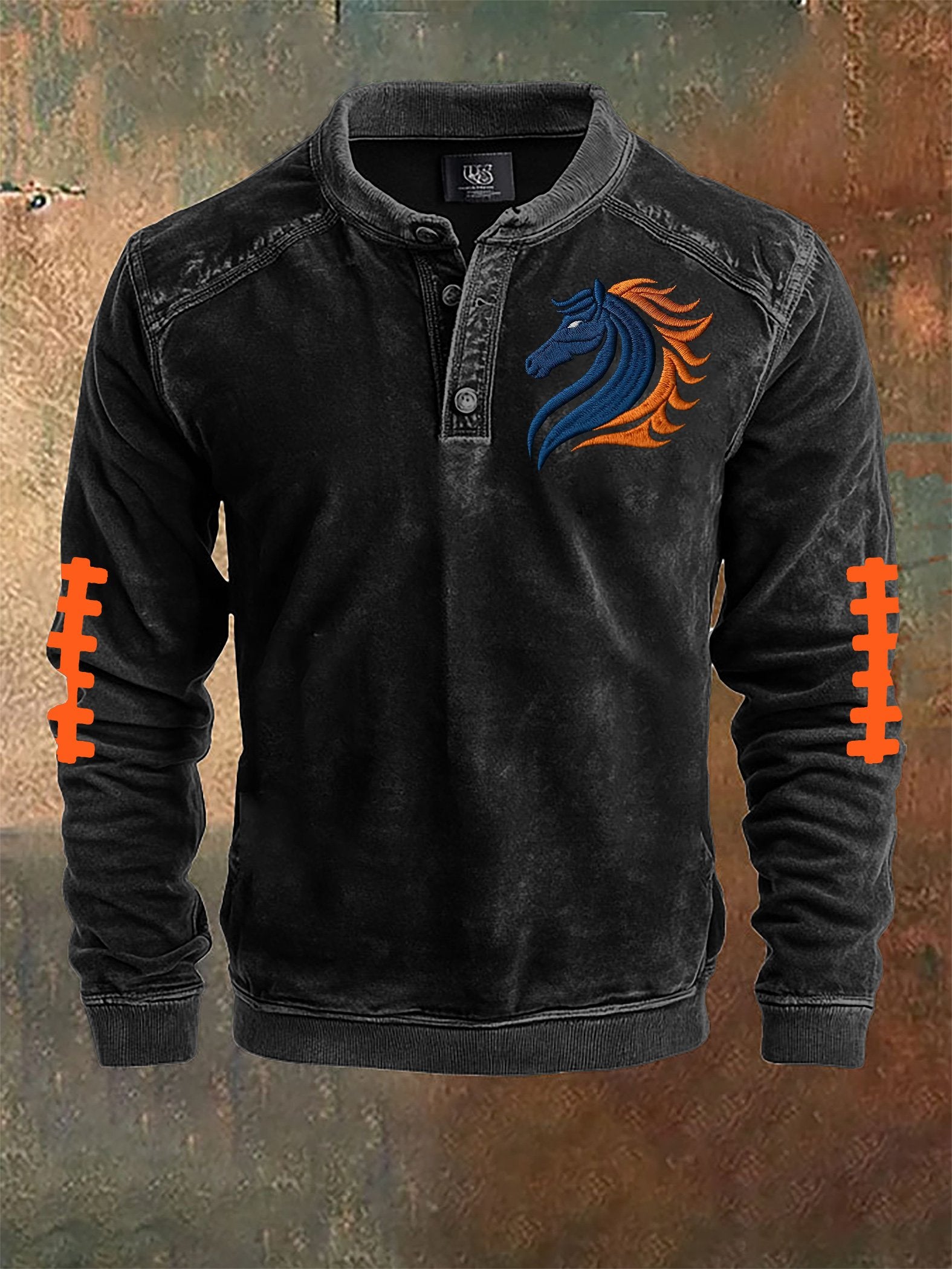 Men's Rugby Colorblock Henley Shirt