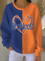 Women's Football Print Round Neck Sweatshirt