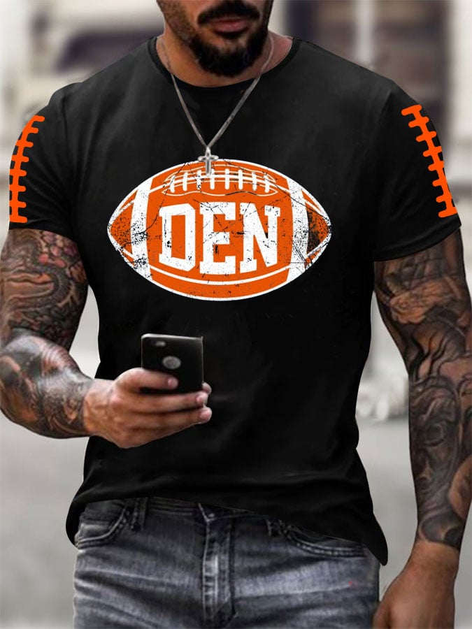 Men's Football Print Casual T-Shirt