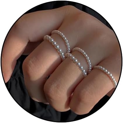 Vintage Pearl Rings - Cute & Dainty Stackable Minimalistic Jewelry for Women