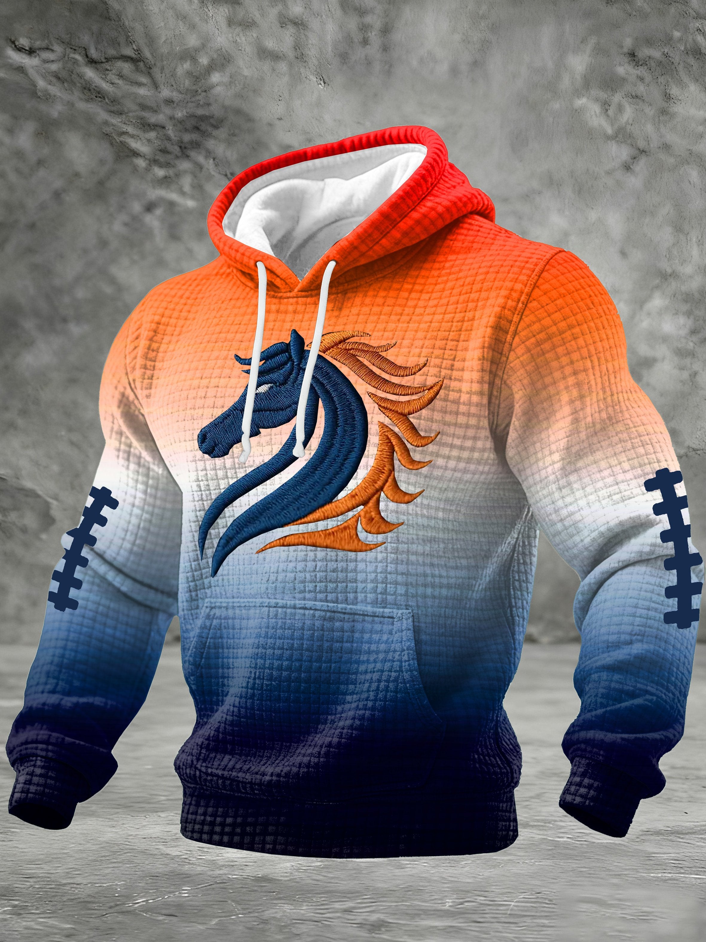 Men'S  Football Printed Hooded Sweatshirt