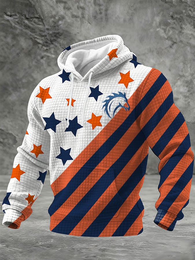 Men'S  Football Printed Hooded Sweatshirt