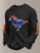 Men's Football Waffle Fabric Long-sleeved T-shirt