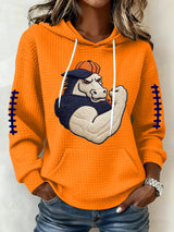 Women's Football Print Hoodie Sweatshirt
