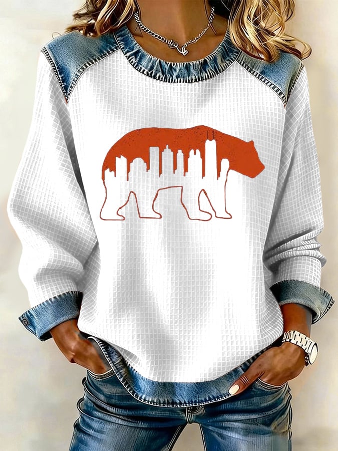 Retro Chicago Print Sweatshirt