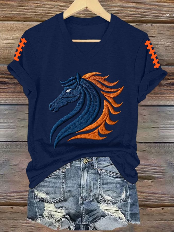 Women's rugby print T-shirt