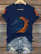 Women's rugby print T-shirt