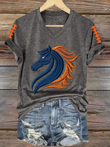 Women's rugby print T-shirt