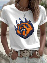 Women's Football Casual Printed Short-Sleeve T-Shirt