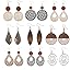 6/9 Pairs Boho Earrings Vintage Wooden Geometric Leather Earrings Flower Earrings