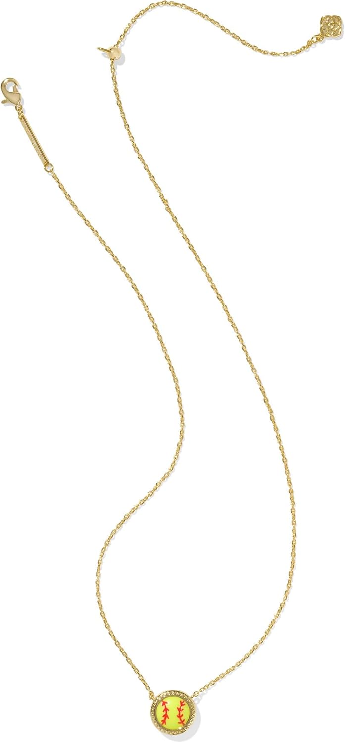 Kendra Scott Softball Pendant Necklace - Chartreuse Magnesite for Women