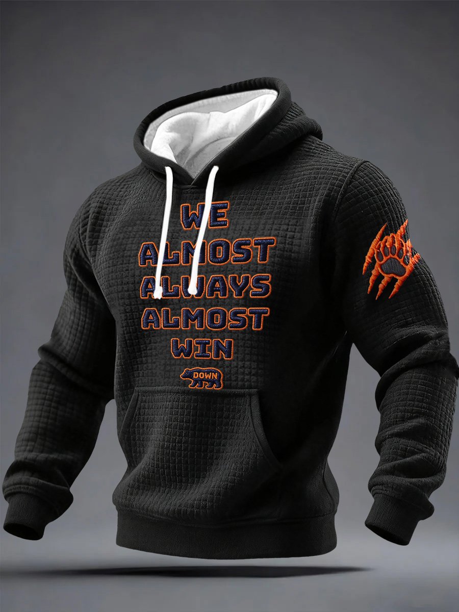 Men's Retro We Almost Always Almost Win Print Hoodie