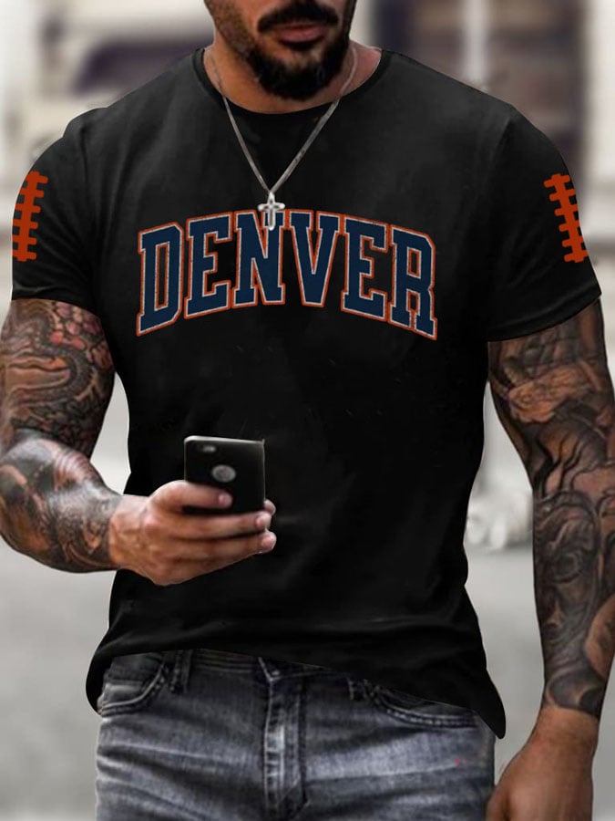 Men's Football Print Casual T-shirt