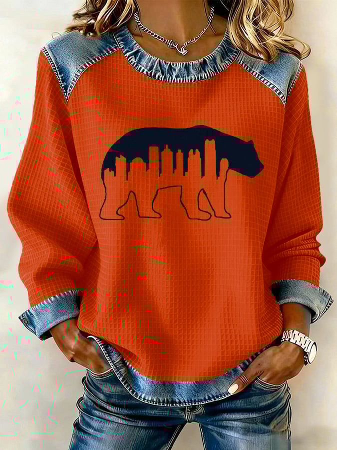 Retro Chicago Print Sweatshirt