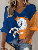 Women's Print Waffle Long Sleeve T-Shirt