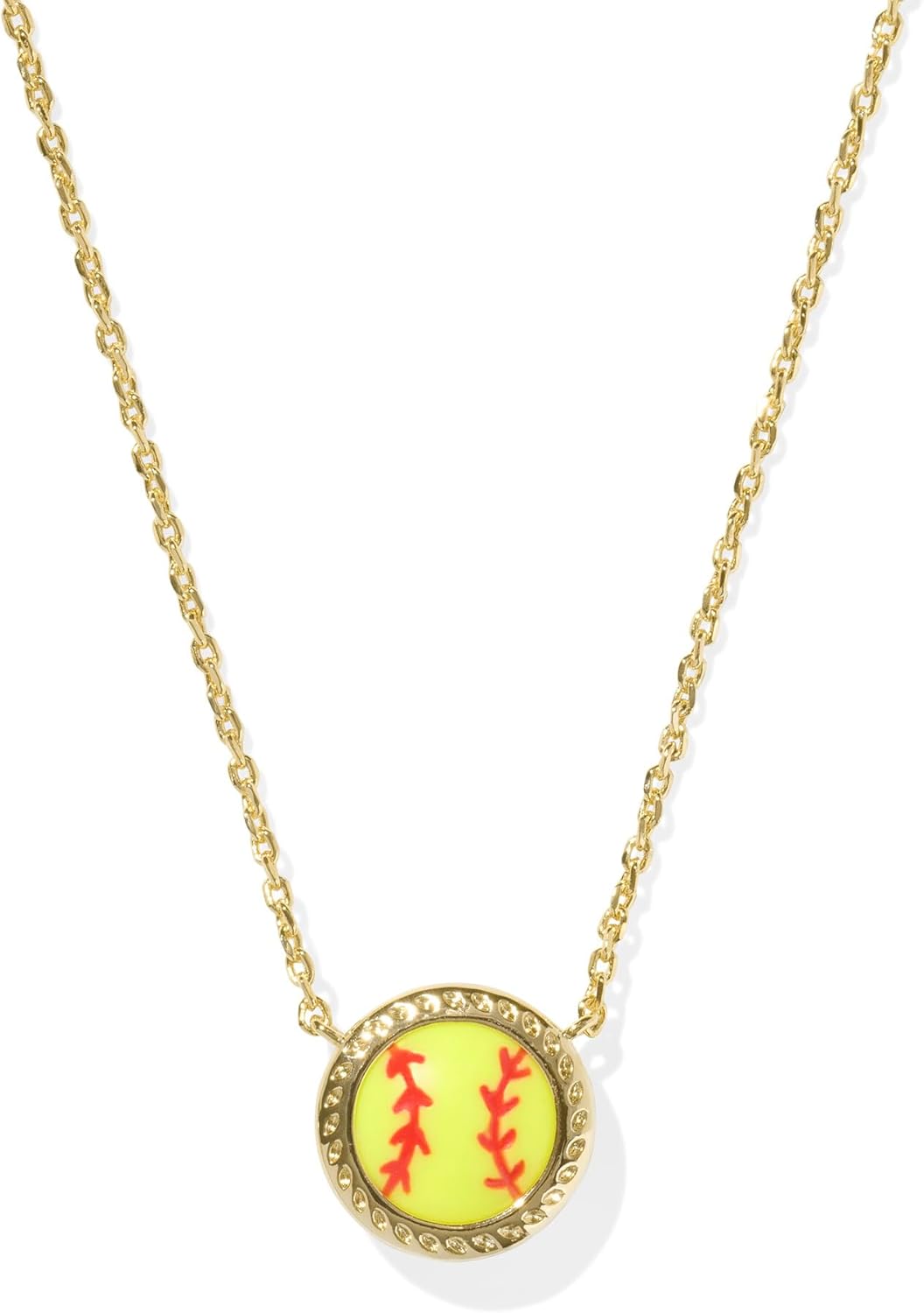 Kendra Scott Softball Pendant Necklace - Chartreuse Magnesite for Women