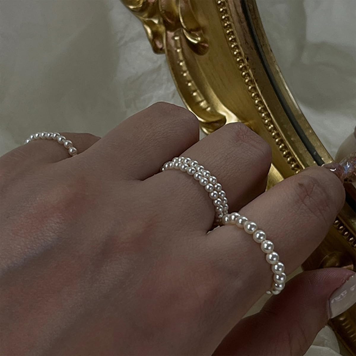 Vintage Pearl Rings - Cute & Dainty Stackable Minimalistic Jewelry for Women