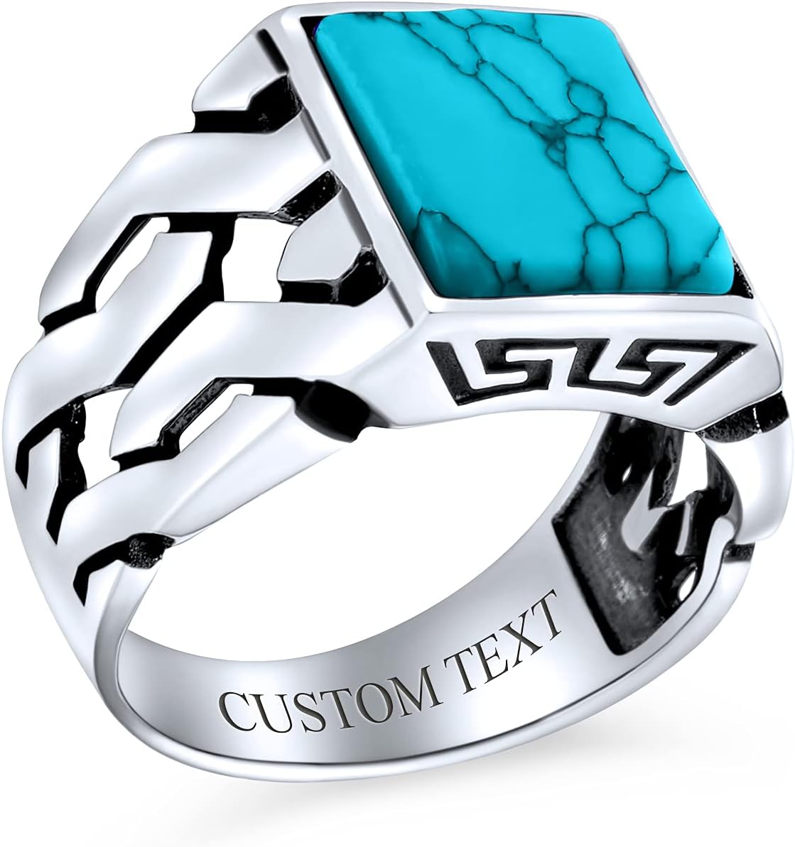 Large Statement Signet Ring For Men .925 Sterling Silver Handmade In Turkey