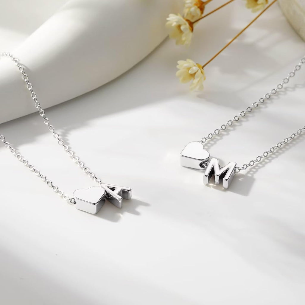 14K-Gold-Plated Heart Initial Bracelets for Women Girl Dainty Gold