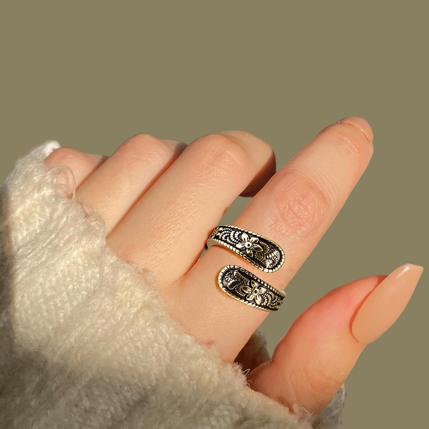 14K Gold Plated and Silver Spoon Ring