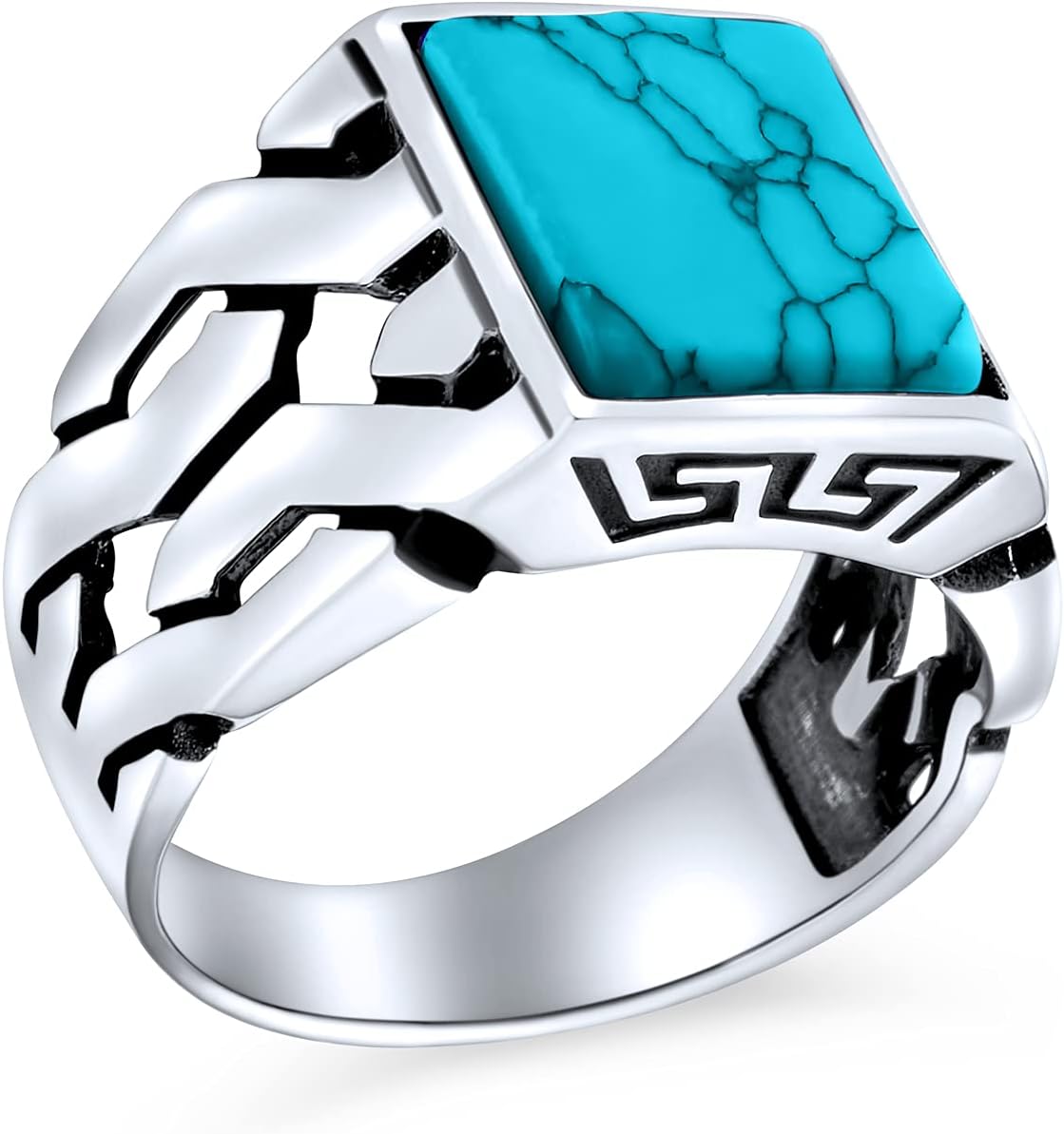 Large Statement Signet Ring For Men .925 Sterling Silver Handmade In Turkey