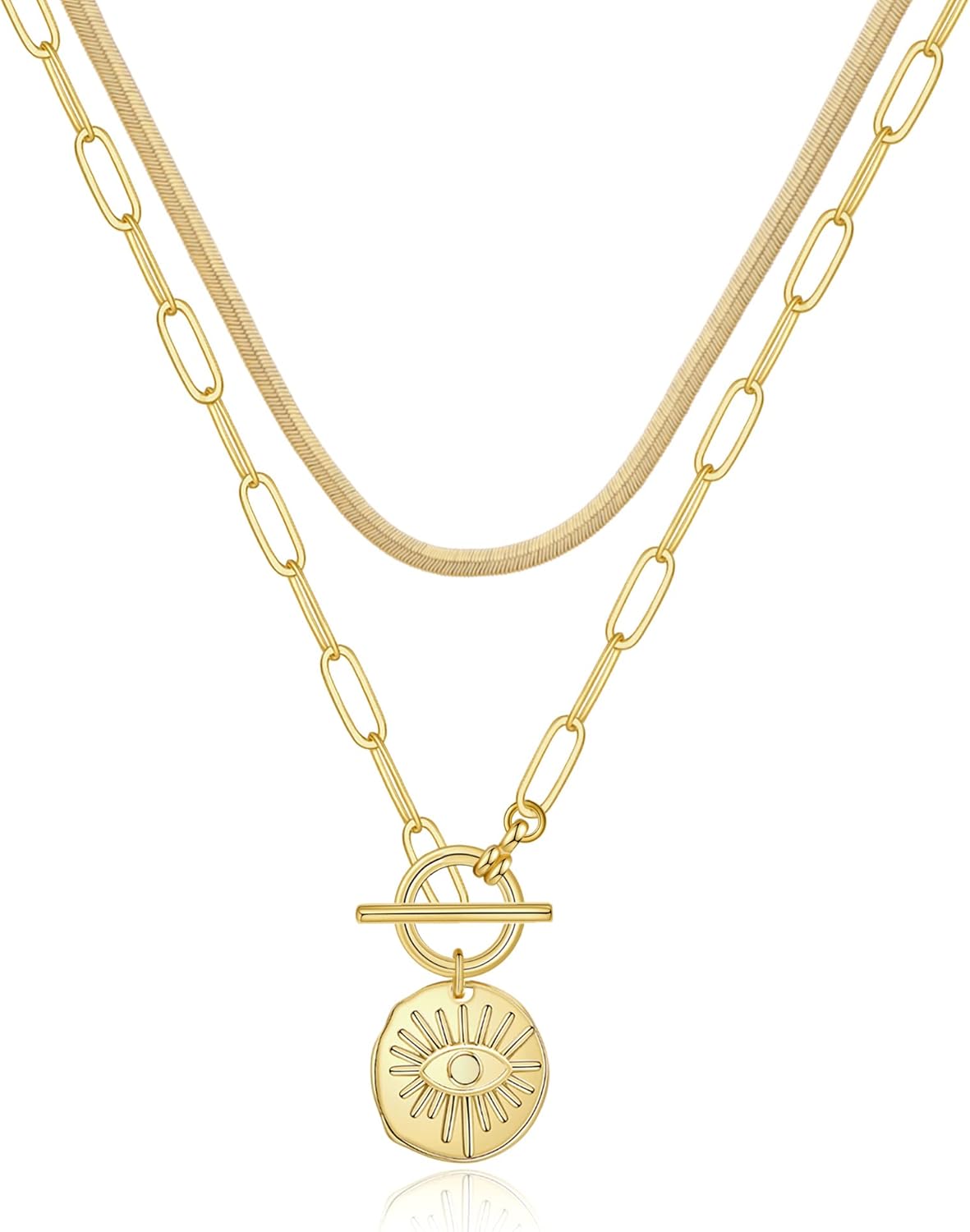 14K Gold Plated Vintage Evil Eye Queen Elizabeth