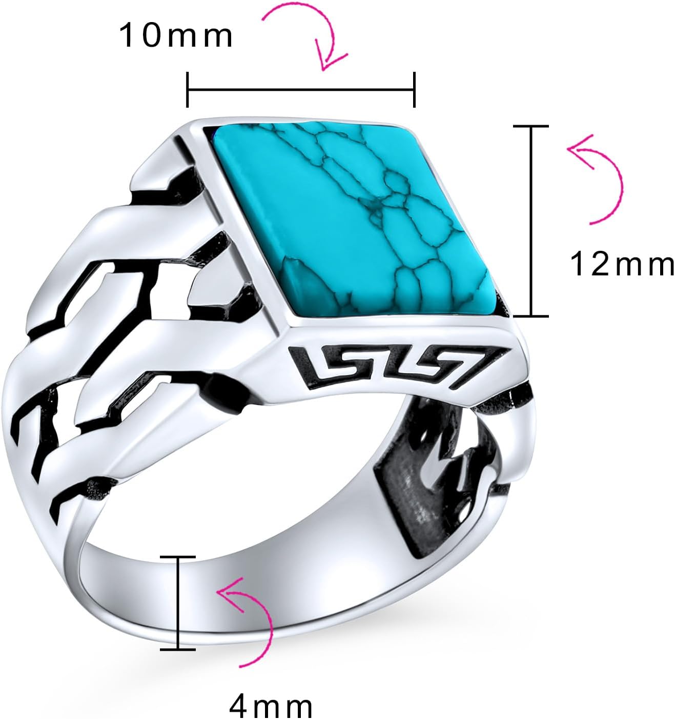 Large Statement Signet Ring For Men .925 Sterling Silver Handmade In Turkey