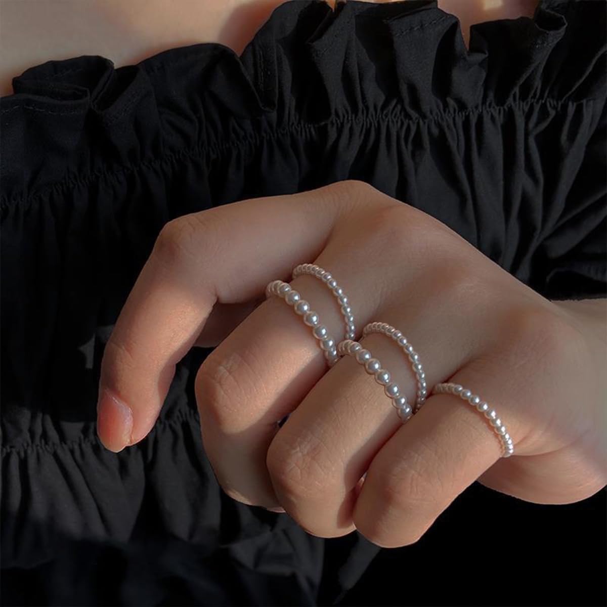 Vintage Pearl Rings - Cute & Dainty Stackable Minimalistic Jewelry for Women