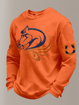 Men's Waffle Fabric Long-sleeved T-shirt