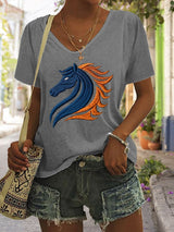 Women's rugby print T-shirt