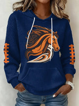 Women's Football Print Hoodie Sweatshirt