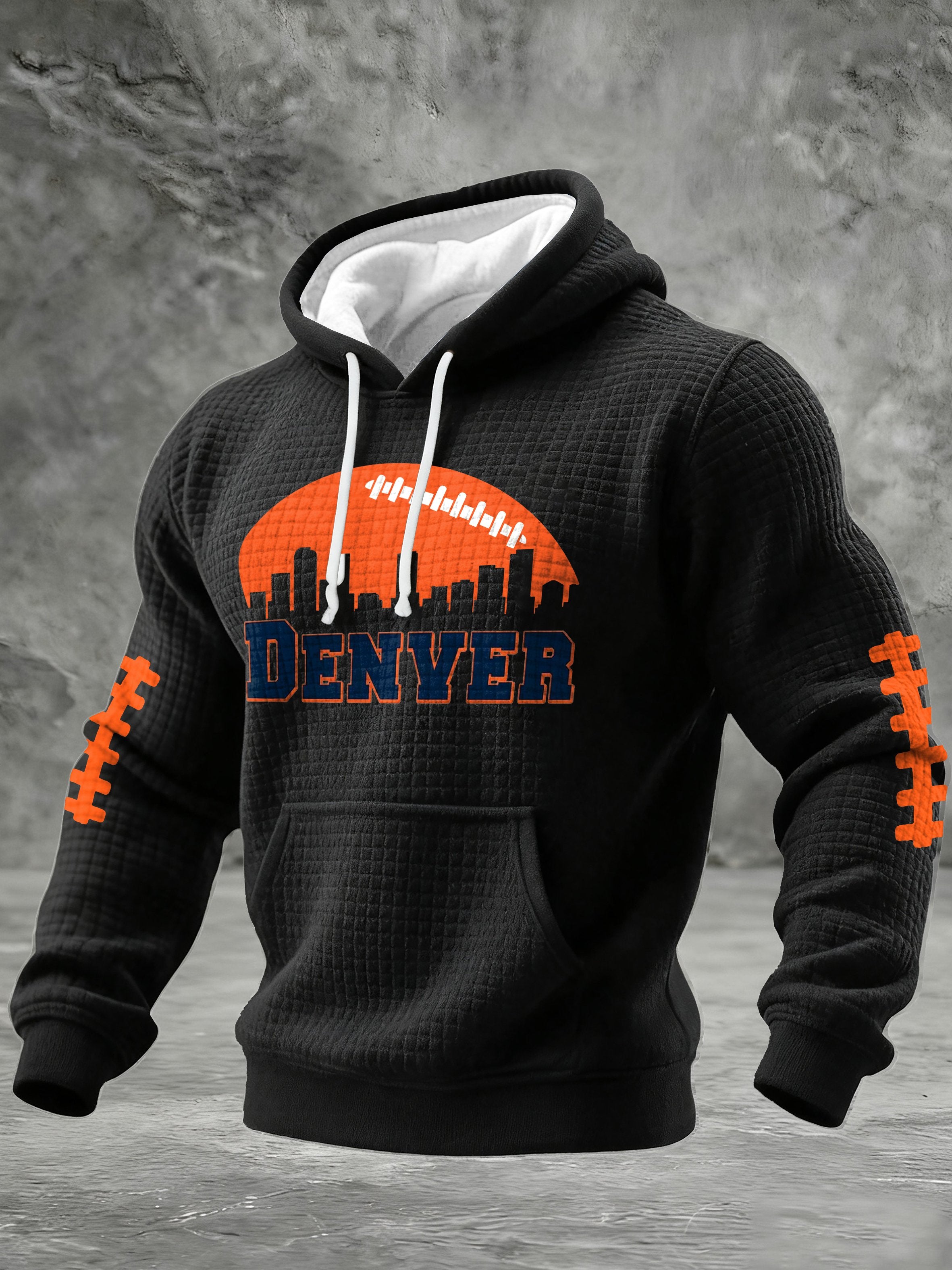 Men'S Casual Printed Hooded Sweatshirt
