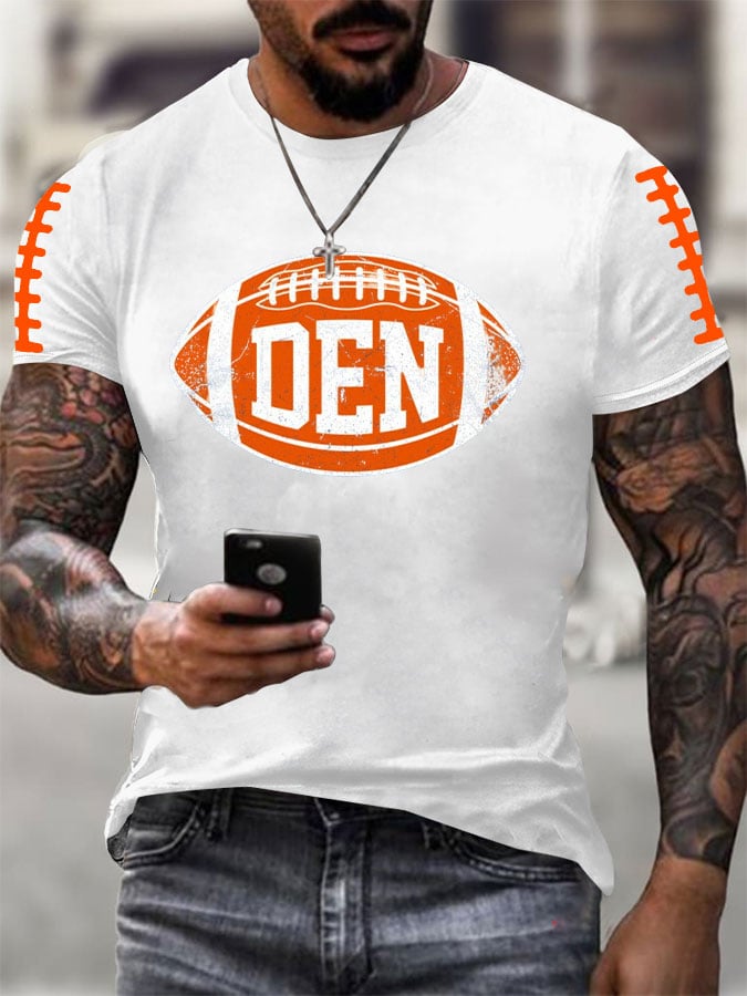Men's Football Print Casual T-Shirt