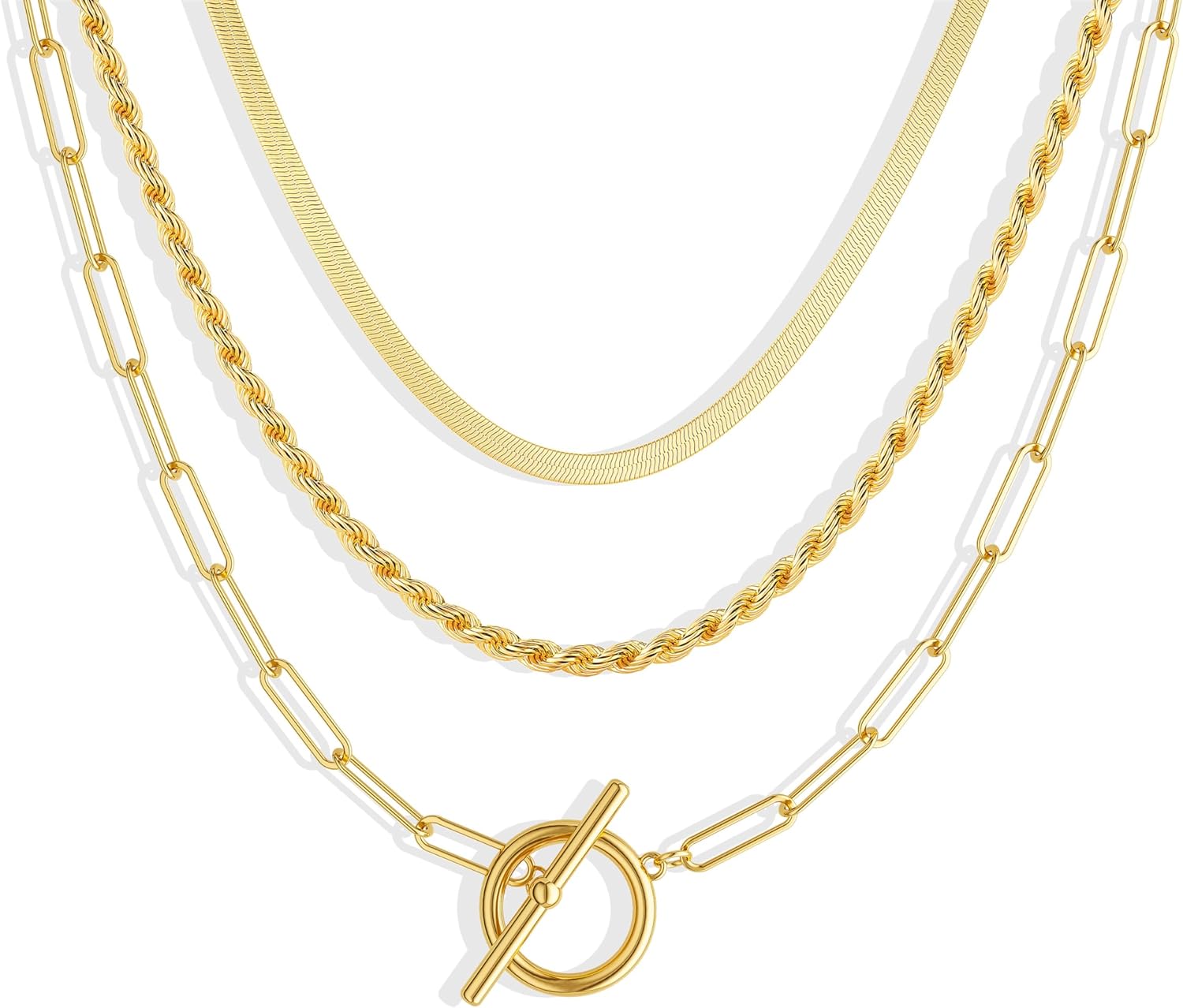 14K Gold Plated Dainty Link Chain Necklaces