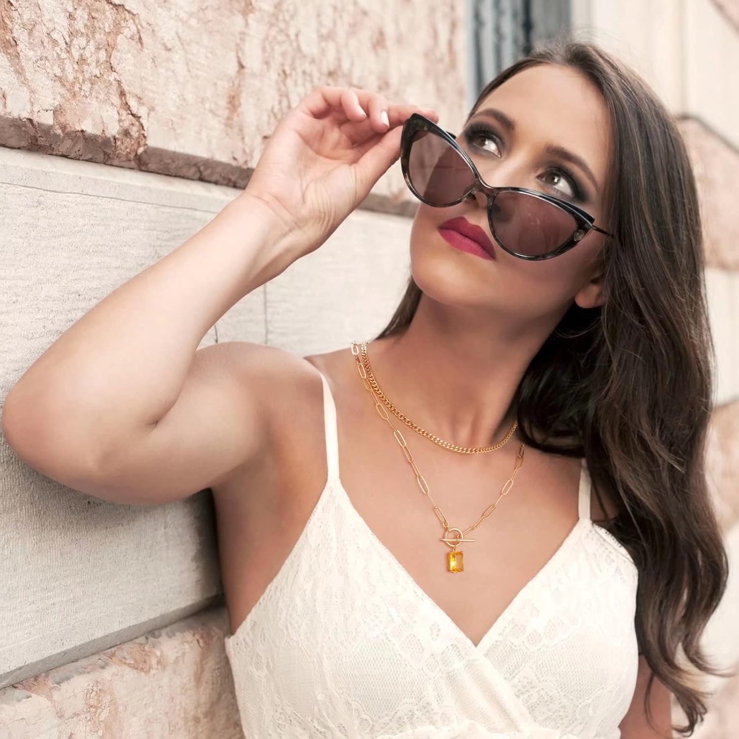 14K Gold Plated Vintage Evil Eye Queen Elizabeth