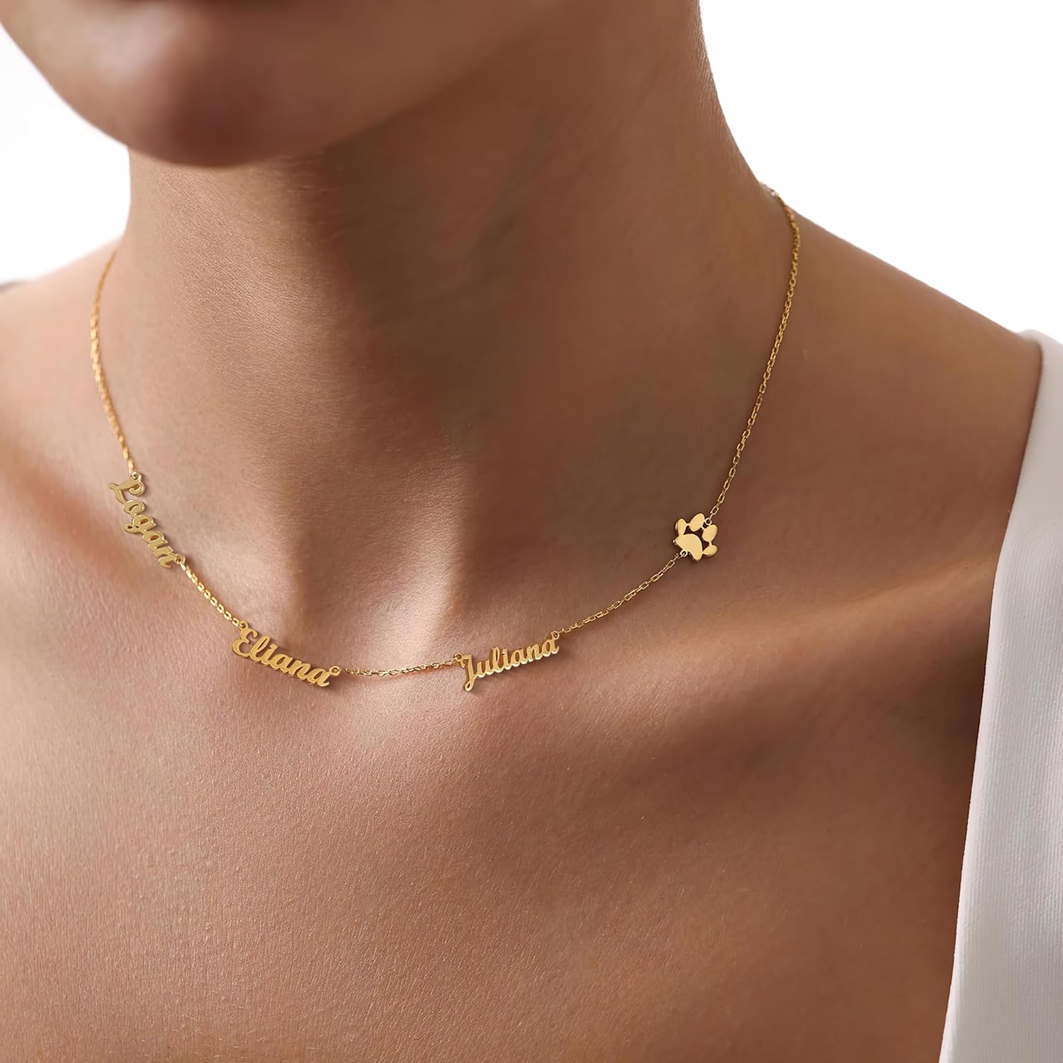 18K Gold-Plated Family Necklace Personalized with Heart