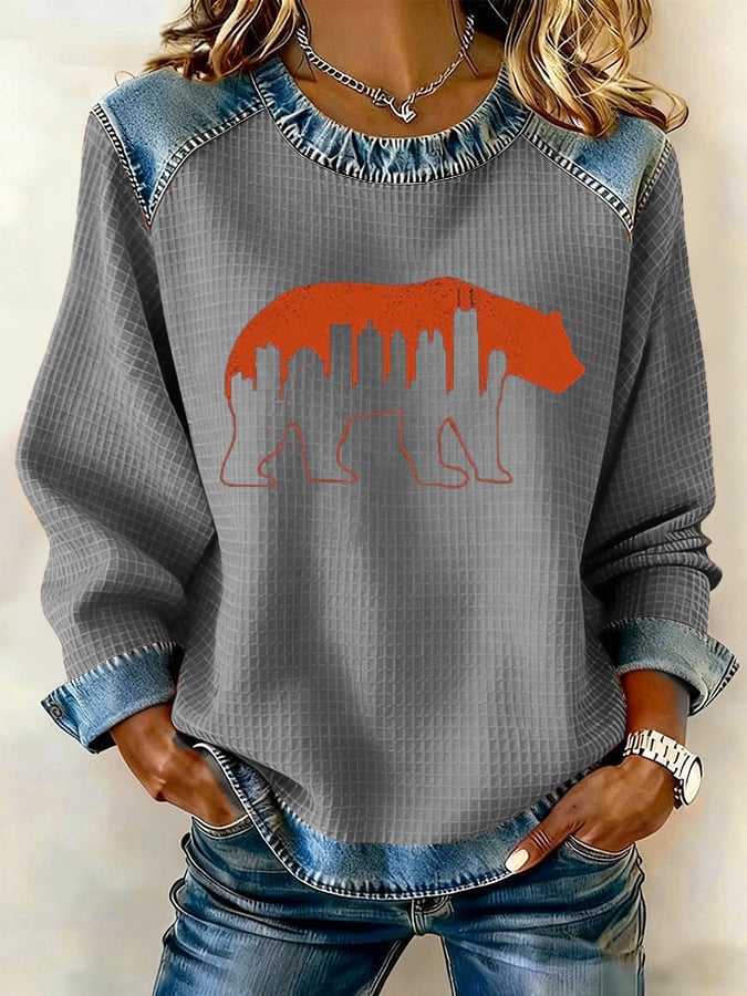 Retro Chicago Print Sweatshirt