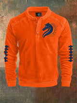 Men's Rugby Colorblock Henley Shirt